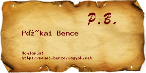 Pákai Bence névjegykártya